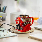Retro Engine Coffee Mug, V8 Engines Stainless Steel Cup