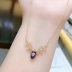ニッチデザイン エレガント 輝くペンダントネックレス